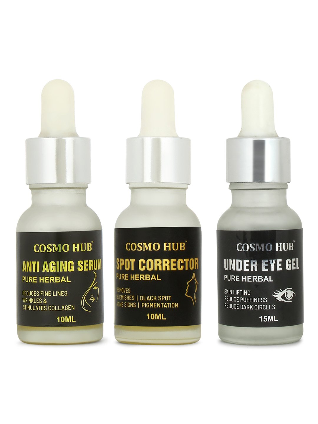 Pure Herbal Set Of 3 Spot Corrector Anti-Aging Serum & Under Eye Gel - 35 ml