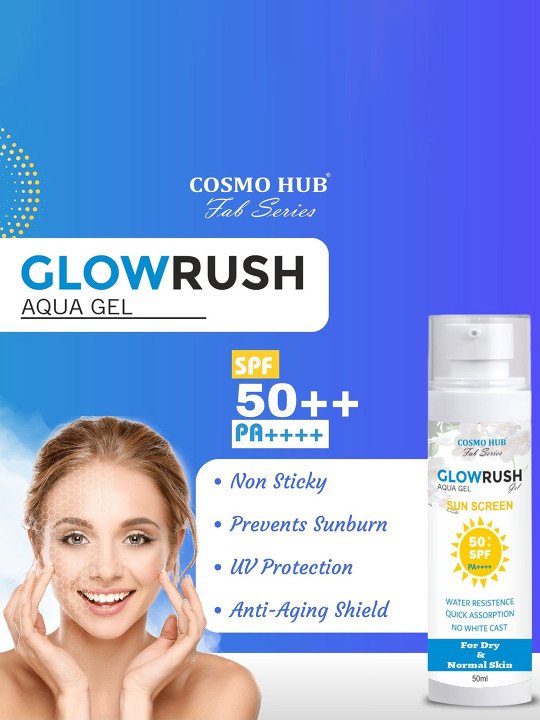 FAB SERIES GLOWRUSH Aqua Gel SPF 50++ PA++++ Sunscreen - 50 ml - Image 2